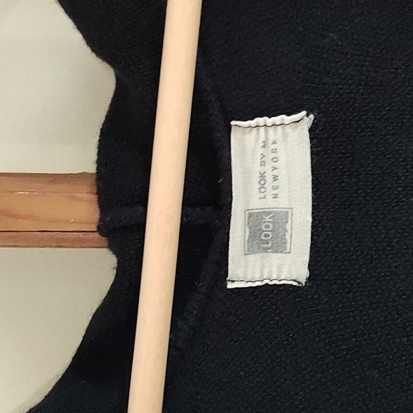 Black Open Front Poncho Hood Sweater Cardigan - Picture 2 of 4